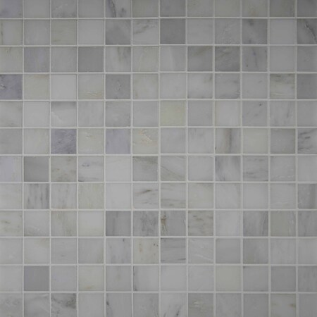 Arabescato Carrara 12 In. X 12 In. Honed Marble Mesh-Mounted Mosaic Tile, 10PK